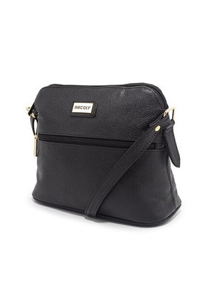 Bolso Manos Libres Macoly 789 Cuero Negro Oro