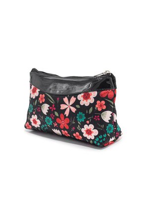 Cosmetiquera, Monedero Y Portaesferos Floralia Negro