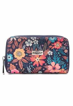 Billetera Mediana Macoly A041 Flora Azul Niquel