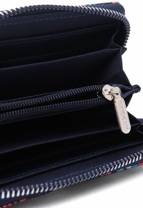 Billetera Mediana Macoly A041 Flora Azul Niquel