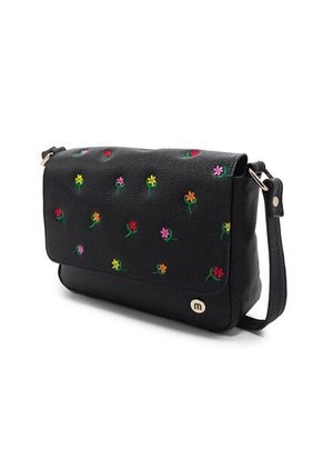 Bolso Manos Libres M403 Cuero Negro Bordado