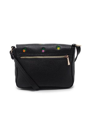 Bolso Manos Libres M403 Cuero Negro Bordado