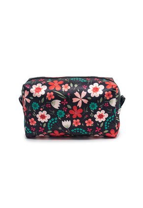 Cosmetiquera Grande Macoly Floralia Negro