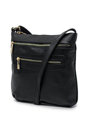 Bolso Manos Libres Macoly 751 Cuero Negro Oro