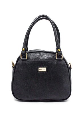Cartera Manos Libres Macoly 875 Cuero Negro Oro