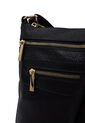 Bolso Manos Libres Macoly 751 Cuero Negro Oro de Macoly