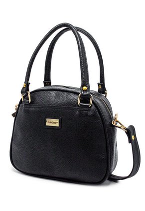 Cartera Manos Libres Macoly 875 Cuero Negro Oro