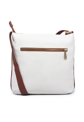 Bolso Manos Libres Macoly 751 Mix Blanco X Miel Oro