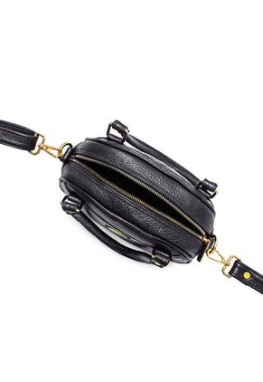 Cartera Manos Libres Macoly 875 Cuero Negro Oro