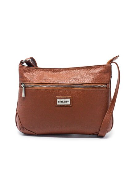 Bolso Manos Libres Macoly 790 Cuero Miel Liso Niquel