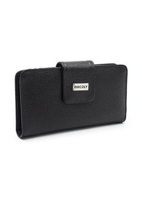 Billetera Mediana Macoly A05 Cuero Negro Liso