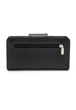 Billetera Mediana Macoly A05 Cuero Negro Liso