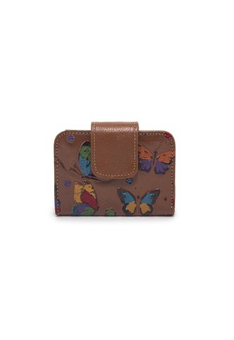 Billetera Mini Macoly C707 Cuero Miel Tala Macoly
