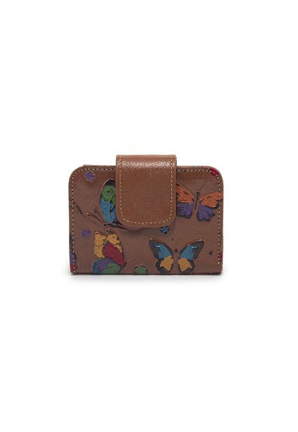Billetera Mini Macoly C707 Cuero Miel Tala