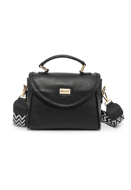 Bolso Manos Libres Macoly M876 Cuero Negro X Reata