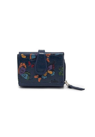 Billetera Mini Macoly C705 Cuero Azul Tala Macoly