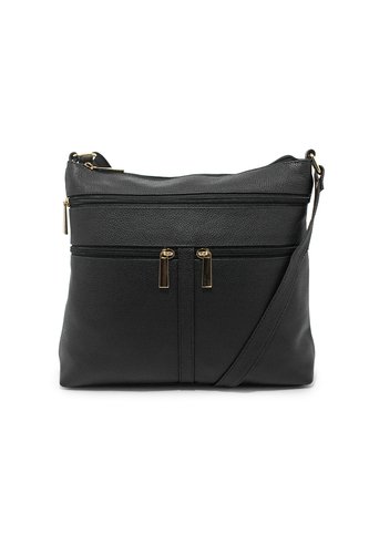 Bolso Manos Libres Macoly 1029 Cuero Negro  Macoly