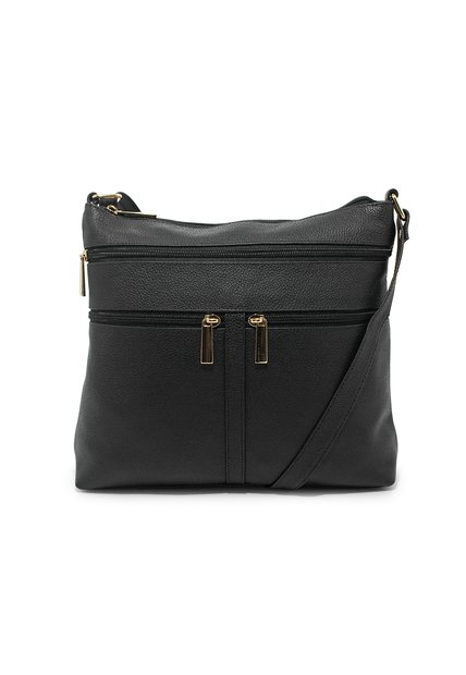 Bolso Manos Libres Macoly 1029 Cuero Negro 