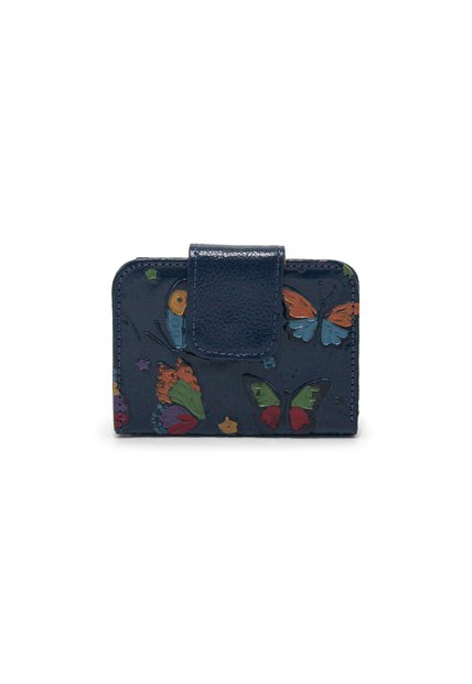Billetera Mini Macoly C707 Cuero Azul Tala