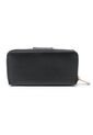 Billetera Grande A011 Cuero Negro Cremallera Dorada de Macoly