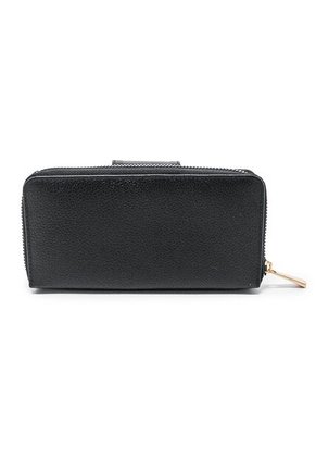 Billetera Grande A011 Cuero Negro Cremallera Dorada