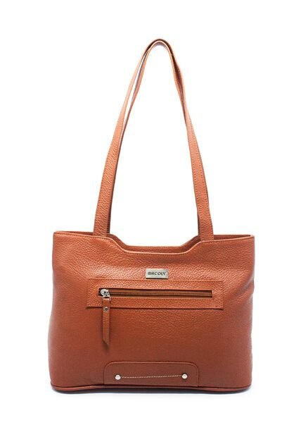 Bolso De Hombro 816 Cuero Miel Liso