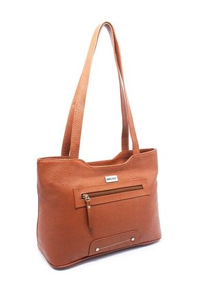 Bolso De Hombro 816 Cuero Miel Liso