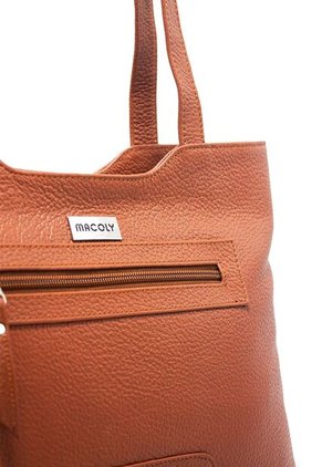 Bolso De Hombro 816 Cuero Miel Liso