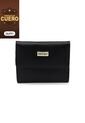 Billetera Mini Macoly A040 Cuero Negro Liso de Macoly
