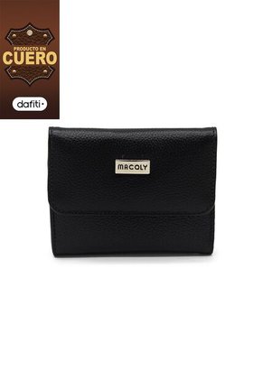 Billetera Mini Macoly A040 Cuero Negro Liso
