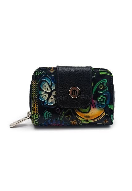 Billetera Mini Macoly 049 Cuero Tala  Negro