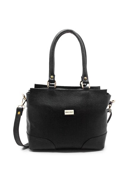 Bolso De Hombro Manos Libres Macoly 874 Cuero Negro