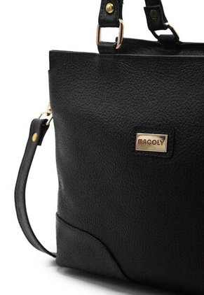 Bolso De Hombro Manos Libres Macoly 874 Cuero Negro