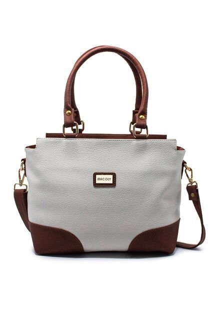 Bolso De Hombro Manos Libres Macoly 874 Mix Blanco X Miel