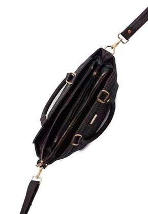 Bolso De Hombro Manos Libres Macoly 874 Lambani Cafe Oro