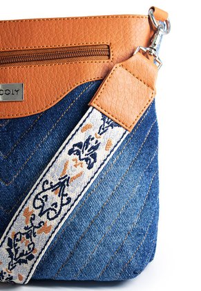 Bolso Manos Libres Macoly VO02 Jean X Reata Blanca