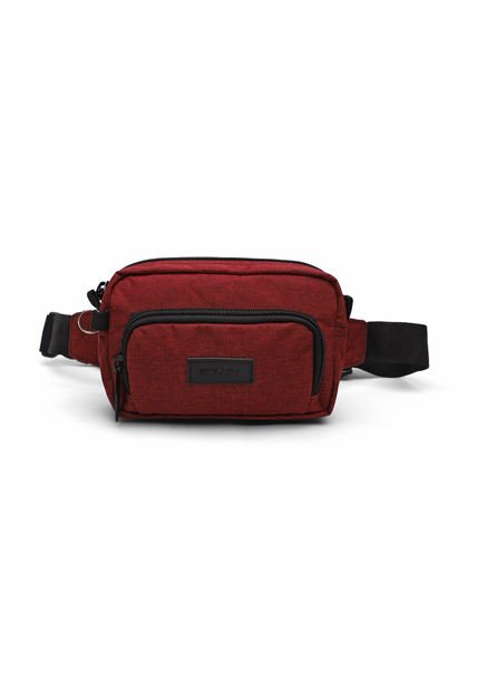 Canguro En Lona 292 Correa Corta Para Uso Riñonera Rojo Textil