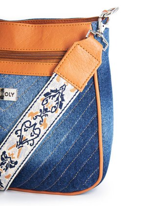 Bolso Manos Libres Macoly VO03 Jean X Reata Blanca