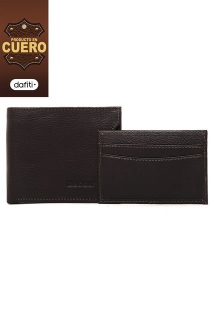 Billetera De Hombre En Cuero 076 Negro