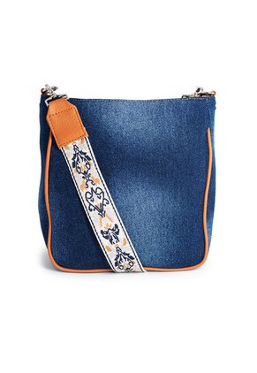 Bolso Manos Libres Macoly VO03 Jean X Reata Blanca