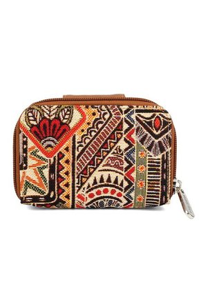 Billetera Mini A017 Cuero Miel X Yacar Botón