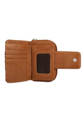 Billetera Mini A017 Cuero Miel X Yacar Botón