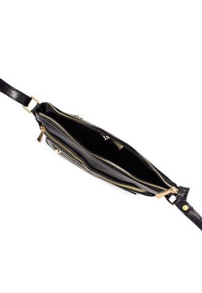 Bolso Manos Libres Macoly 817 Cuero Negro Oro