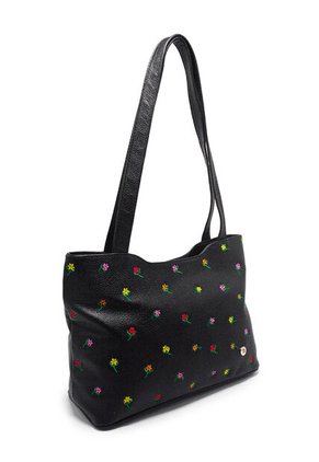 Bolso De Hombro Macoly M816 Cuero Bordado