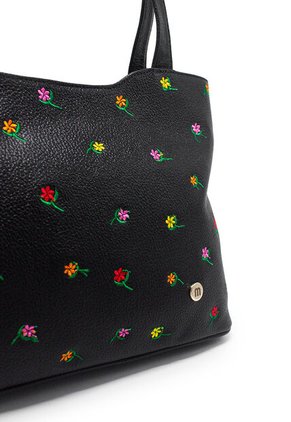 Bolso De Hombro Macoly M816 Cuero Bordado