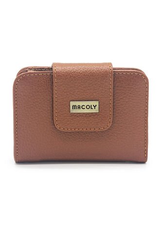 Billetera Mini Macoly A018 Cuero Miel Liso Macoly