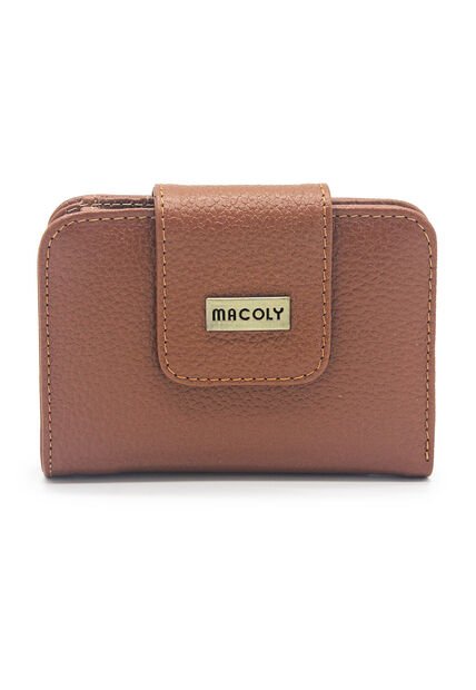 Billetera Mini Macoly A018 Cuero Miel Liso