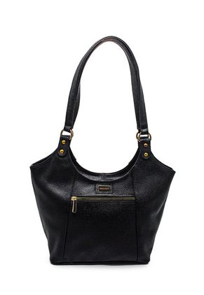 Bolso De Hombro Macoly M380 Cuero Negro Liso