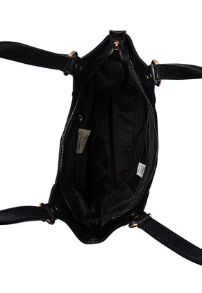 Bolso De Hombro Macoly M380 Cuero Negro Liso