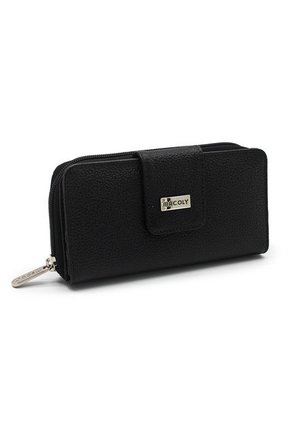 Billetera Grande A011 Cuero Negro Liso